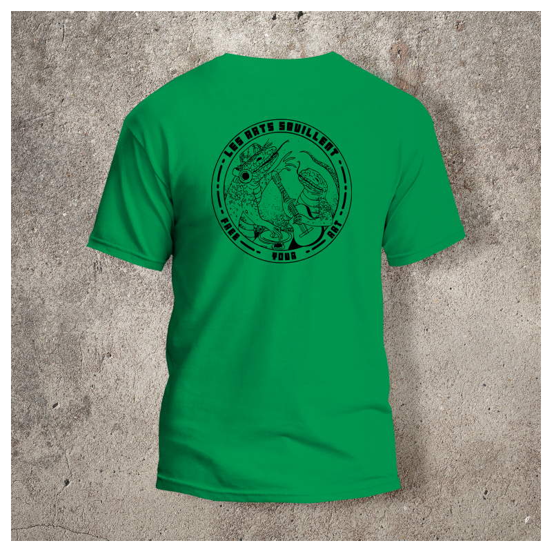 Tshirt Vert Prairie Les Arts Souillent Logo Noir -  