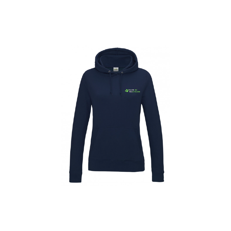 Sweat Capuche Femme New French Navy Broderie coeur et Dos