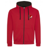 Sweat Zoodie 2 couleurs patch coeur et broderie dos rond -