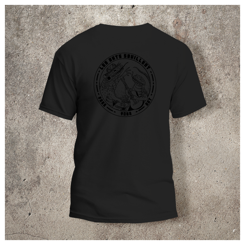 Tshirt Noir Les Arts Souillent Logo Noir -  