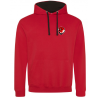 Sweat Hoodie 2 couleurs patch coeur et broderie dos rond Couleur -