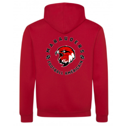 Sweat Hoodie 2 couleurs patch coeur et broderie dos rond Couleur -