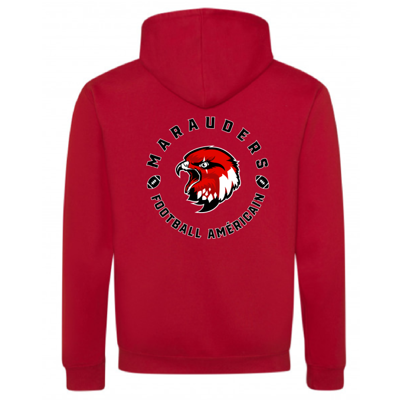 Sweat Hoodie 2 couleurs patch coeur et broderie dos rond Couleur -