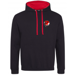 Sweat Hoodie 2 couleurs patch coeur et broderie dos Elite -