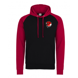 Sweat Hoodie 2 couleurs patch coeur et broderie dos Elite -