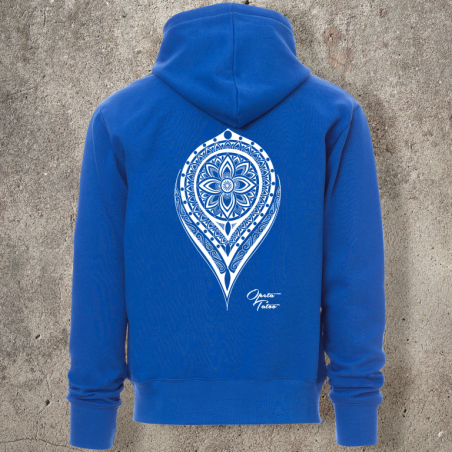 Sweat Shirt Bleu roi Dos MANDALA 1 -  