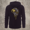 Sweat Shirt Noir Biker Casque Blanc et jaune -  