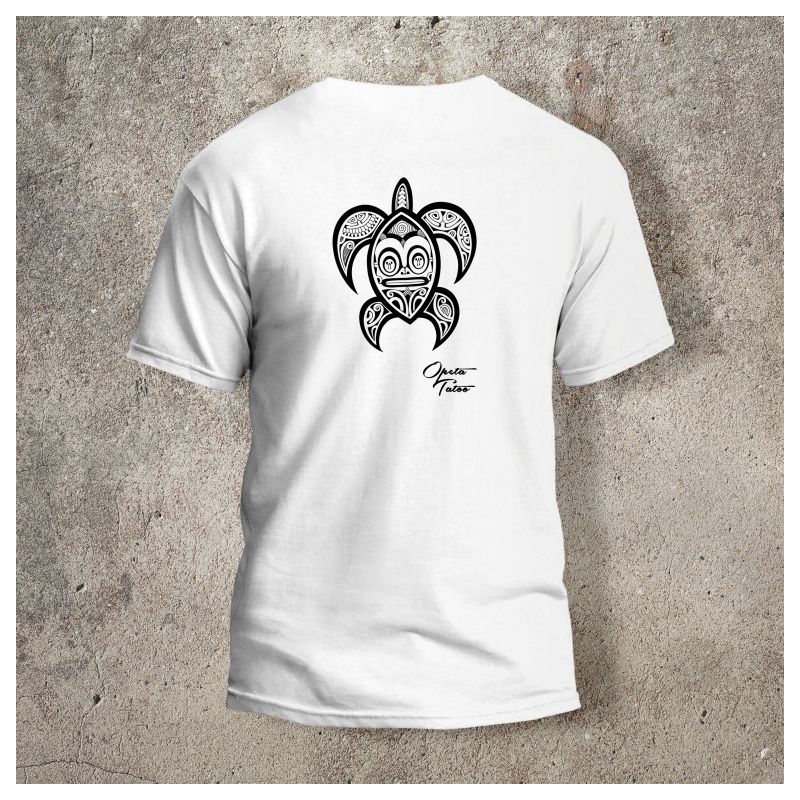 Tshirt Tortue Dos Blanc -  