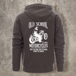 Veste Zippée Grise Old School -  