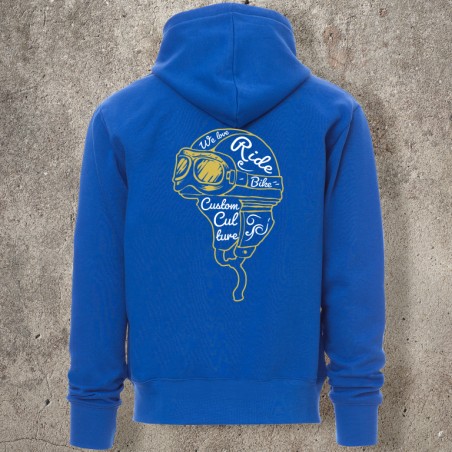 Sweat Shirt Bleu Roi Casque Blanc et jaune -  