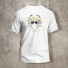 Tshirt Blanc Dos Biker Casque 2 Blanc et jaune -  