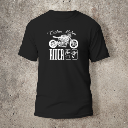 Tshirt Noir Devant Biker Rider -  