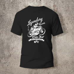 Tshirt Noir Devant Biker Legendary -  