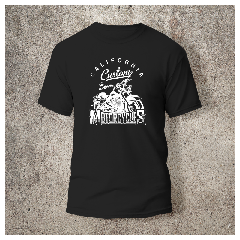 Tshirt Noir Devant  Biker California Bike -  