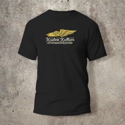 Tshirt Noir Devant Biker Eagle jaune -  