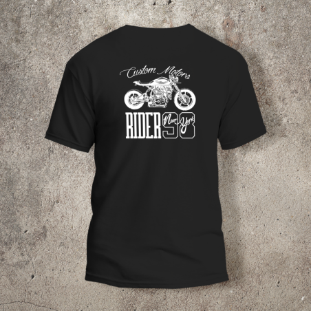 Tshirt Noir Dos Biker Rider -  